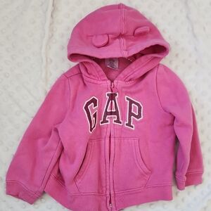 GAP Girls Bright Pink Hooded Zip Sweatshirt